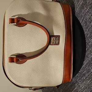 Dooney & Bourke Top Handle Bag Cream With Tan Leather